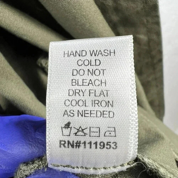 Active USA NWT Lg Hooded Utility Jacket Floral Patch Military Army Green Shacket - Picture 15 of 16